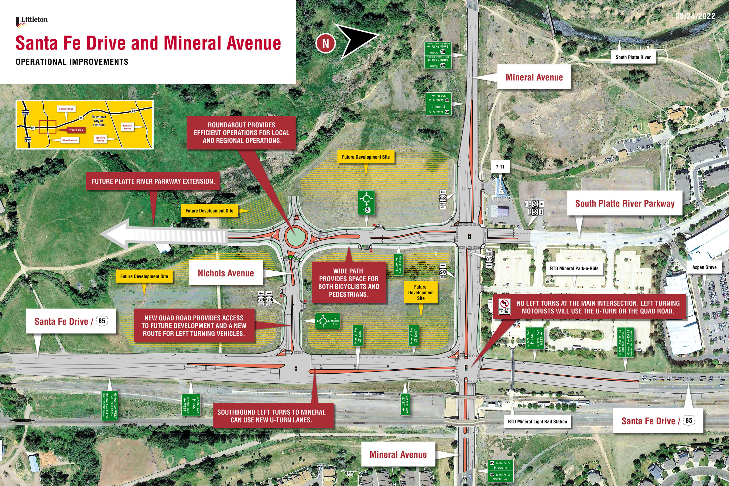 Santa Fe Drive and Mineral Avenue Map